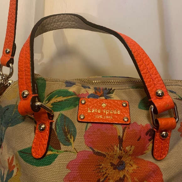 Kate Spade Orange Floral Cross Body - Picture 2 of 5